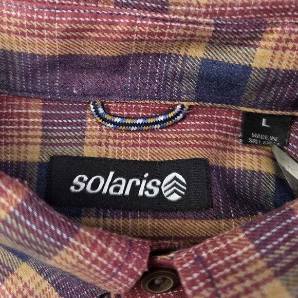 SOLARIS Men's Large Flannel Long Sleeve Button Up Shirt - Picture 3 of 8